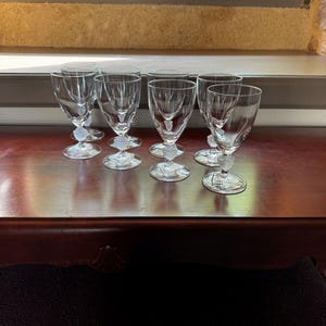 Vintage French Crystal Goblets – Set of 8, Elegant Stemware, Hand-Cut Crystal Wine Glasses