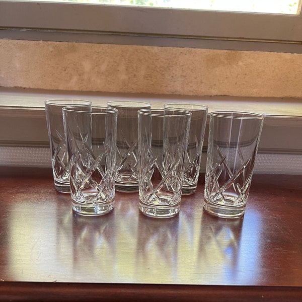 Set of 6 Vintage French Water Glasses