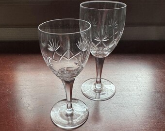 フランス製ヴィンテージクリスタルワイングラス6個セット – 2サイズ