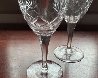 フランス製ヴィンテージクリスタルワイングラス6個セット – 2サイズ