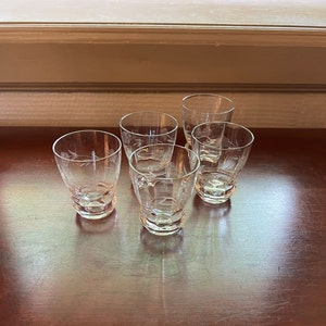 Set of 5 French Crystal Brandy/Eau de Vie Glasses – Exquisite Decoration and Details