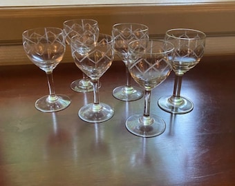 Set of 6 French Wine Glasses
