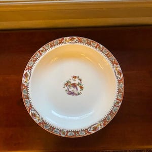 Cuenco vintage francés Wm. Guerin de porcelana de Limoges, pintado a mano