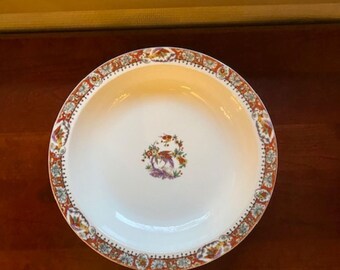 アンティーク ベルナルド リモージュ 手描き磁器 八角形ボウル 花柄