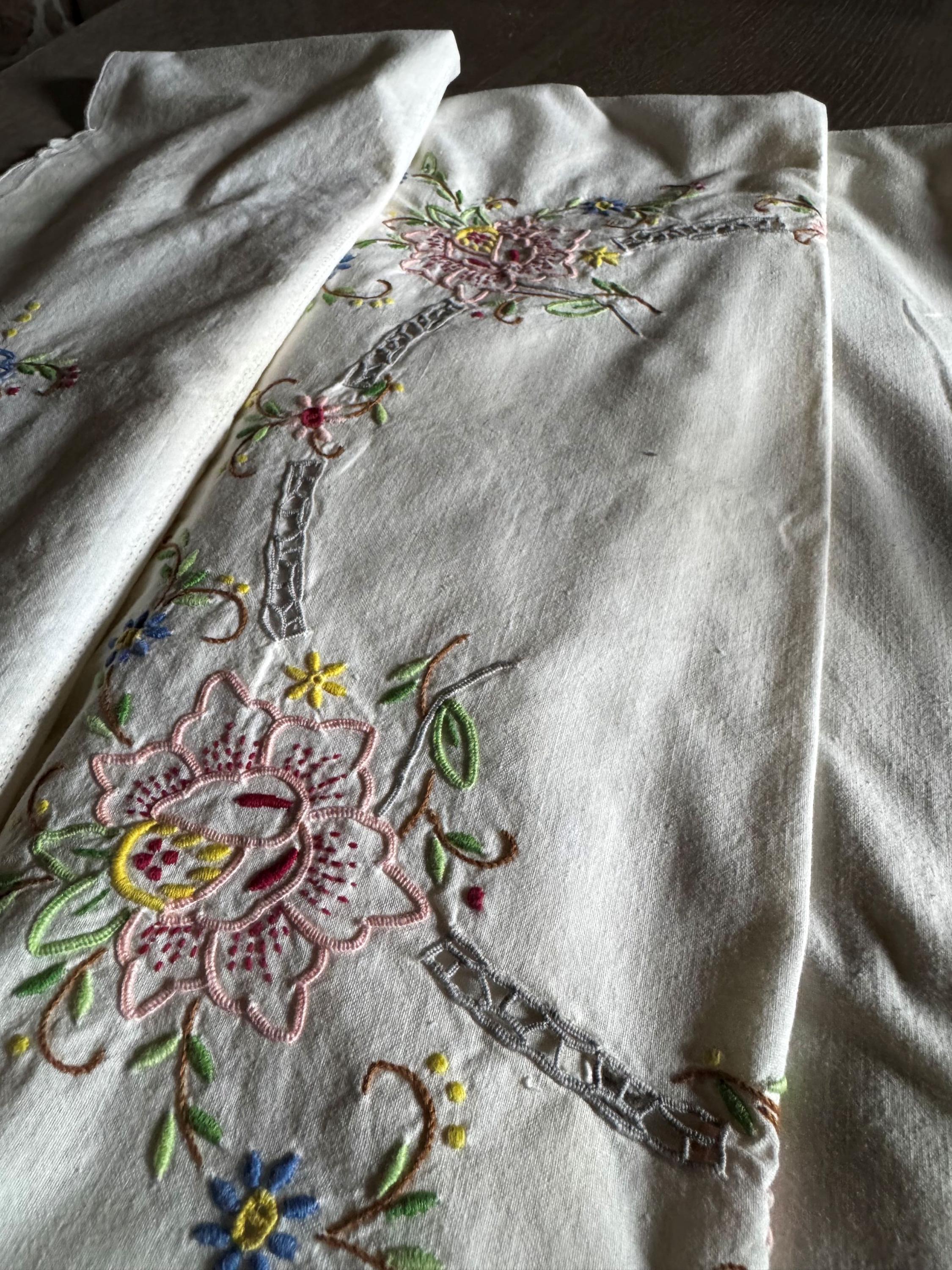 テーブルクロス ヴィンテージ 刺繍 フランス ヴィンテージフランス刺繍テーブルクロス – 日常のおしゃれで気品