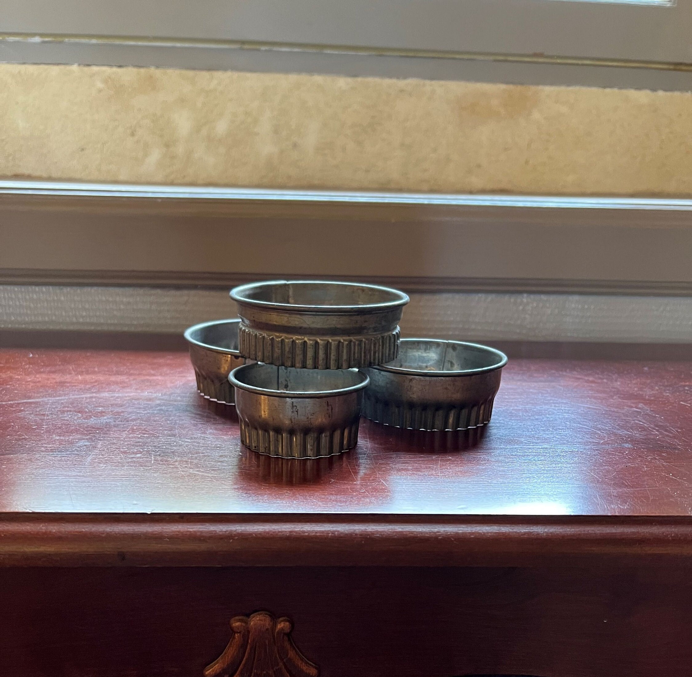 Set of 4 French Vintage Cookie, Muffin, Quiche, or Cake Cutters – Rare & Functional Find