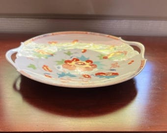Plato de servir Raynaud de porcelana de Limoges francesa vintage: exquisita elegancia pintada a mano.