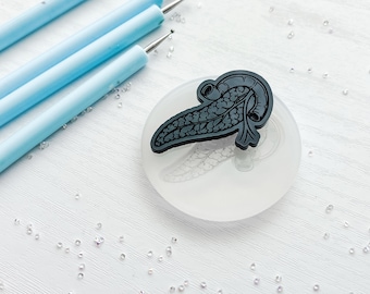 Molde de resina para portatarjetas de identificación con forma de páncreas / Molde de silicona endocrino médico para portatarjetas de identificación de resina