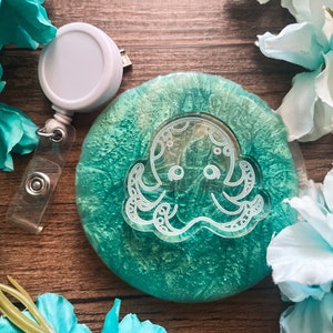 Octopus Badge Reel Mold, Resin Mold, Silicone Mold, Nautical Mold, Octopus Moulds, Silicon Moulds, Silicone Molds, Resin Moulds, Ocean molds