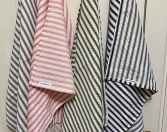 Cotton (Ticking Fabric) Tea Towel with back hook Handmade 4 colours to choose from