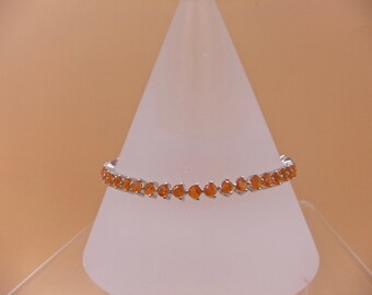 Sterling Silver Bracelet Mexican Fanta Fire Opal