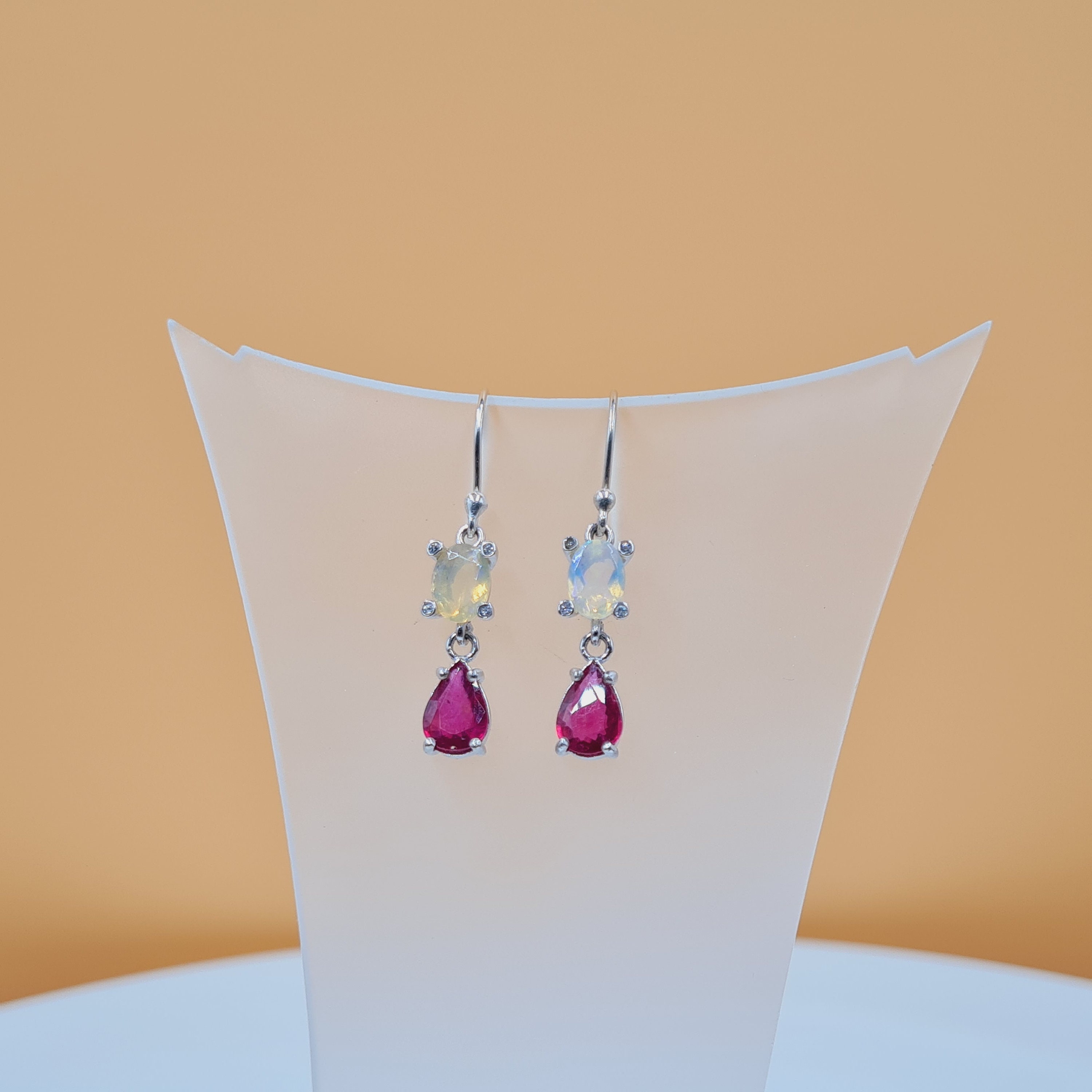 Opal and outlet ruby earrings