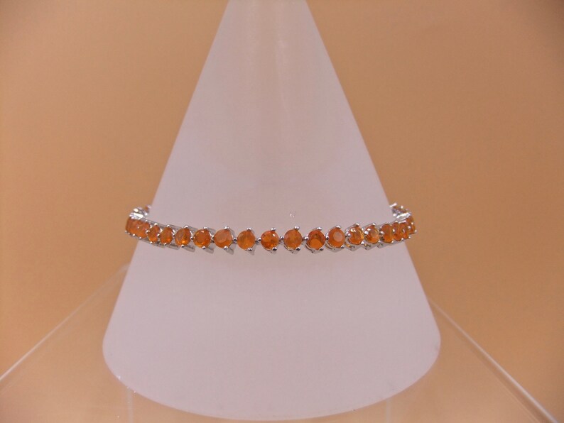 Sterling Silver Bracelet Mexican Fanta Fire Opal