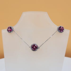 Pink Topaz Jewellery-Set, Cubic Zirconia, Semi Precious, Handmade Gemstone Jewellery, Sterling Silver, Stud Earrings & Bracelet