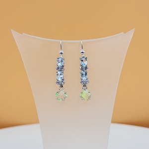 Pendientes de topacio y ópalo, circonita cúbica, ópalo etíope, semiprecioso, colección Vald&#39;Orcia, hechos a mano, plata de ley, pendientes colgantes