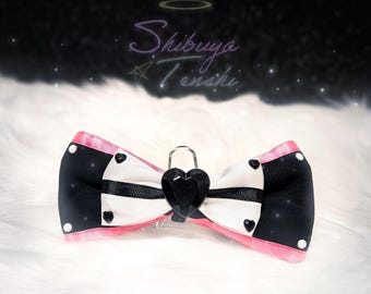 maidheart: Pink and Black Hime Gyaru himekaji large Hair Bow Hair Ribbon