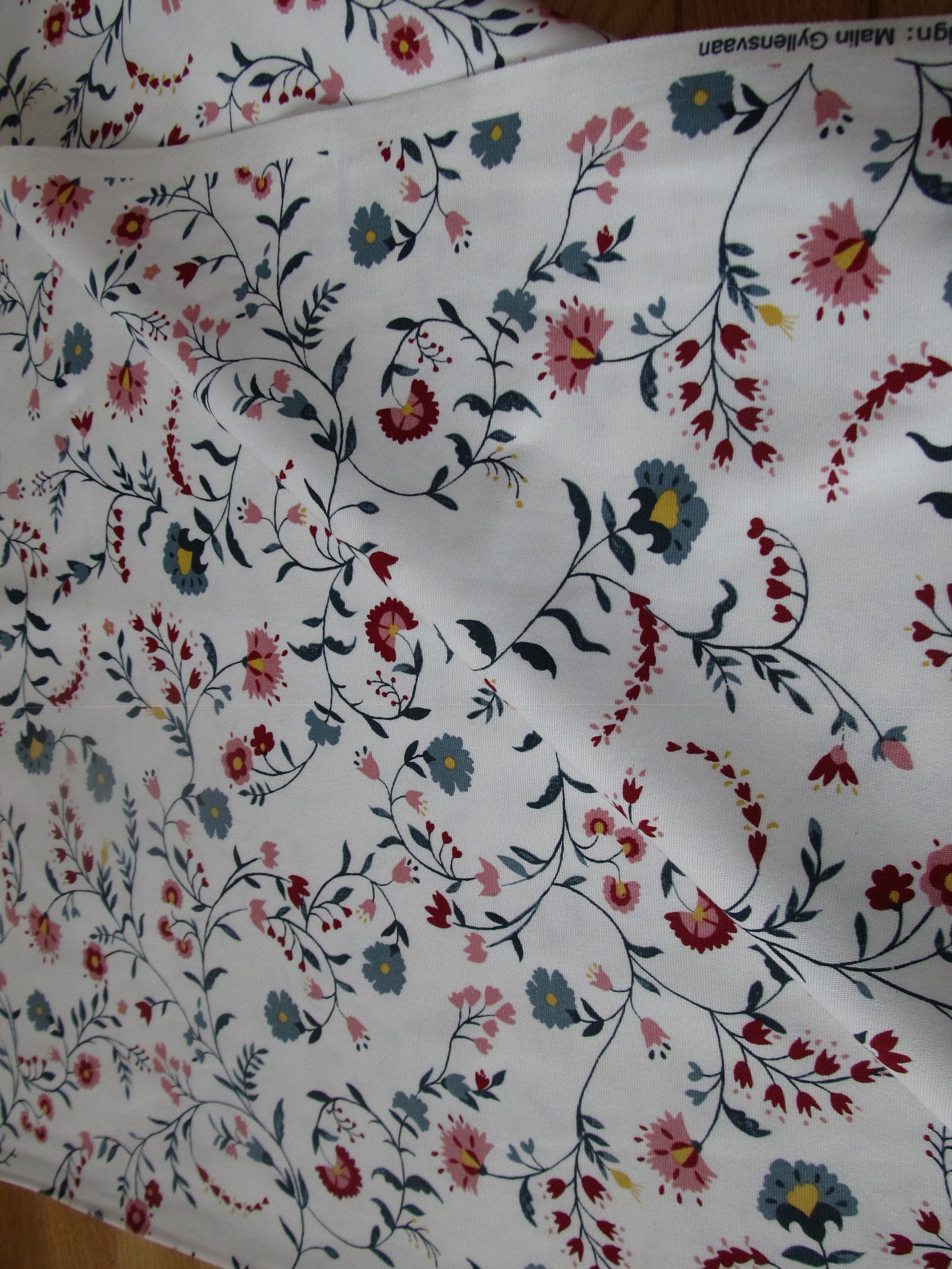 Ikea Fabric by the Yard Floral Scandinavian Fabric Ikea Etsy