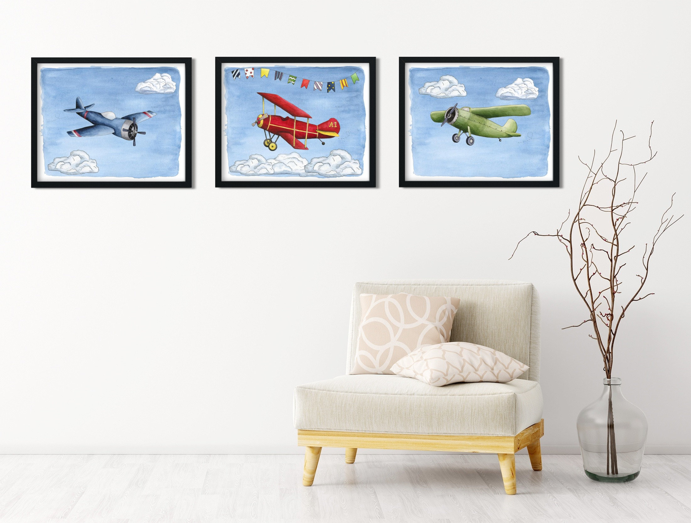 Home Décor Prints Home & Living Airplane Printable Boys Room Wall Art
