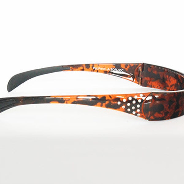 Headband That Fits Like Sunglasses - SqHair Bands - Folding Headband - Tortoise with Crystals