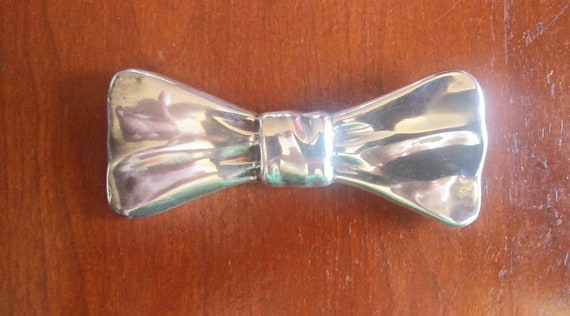 Vintage Italian Sterling Silver Bow Tie Pin