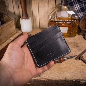 Personalized Business Card Holder, Leather Credit Card Case, Customized Business Card Holders with Embossed Initials, Slim Card Case,