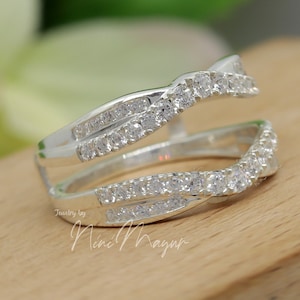 High Quality Ring Enhancer, Wrap ring, Ring Guard, Ring Jacket, 925 Sterling Silver with 14kt Gold plated, Enhance look for your Solitaire.