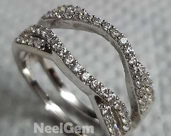 0.60Ct Ring Guard, Enhancer Ring, Jacket for Ring, Wrap Ring, 925 Sterling Silver, 14kt Gold Plated, High Quality Enhancer by NEELGEM