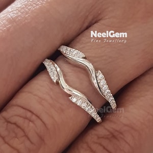 0.45Ct Ring Enhancer and Wrap Ring, Ring Guard, Ring Jacket, Real Moissanite Enhancer, 925 Sliver Enhancer Ring in Real Moissanite