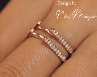 0.60Ct Ring Enhancer and Wrap Ring, Ring Guard, Ring Jacket, 925 Sterling Silver with moissanite, Unique Enhancer Ring, best Gift for her