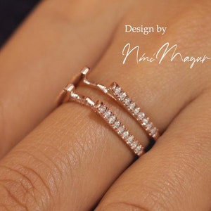 0.60Ct Ring Enhancer and Wrap Ring, Ring Guard, Ring Jacket, 925 Sterling Silver with moissanite, Unique Enhancer Ring, best Gift for her