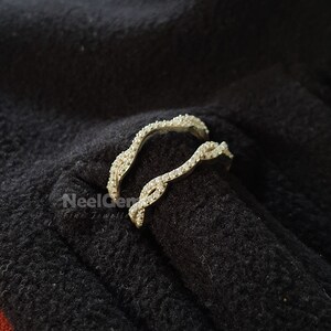 Criss Cross Enhancer ring in 925 Sterling Silver with moissanite, Enhancer in 14Kt solid Gold with Natural Diamond, 10Kt Gold Enhancer,