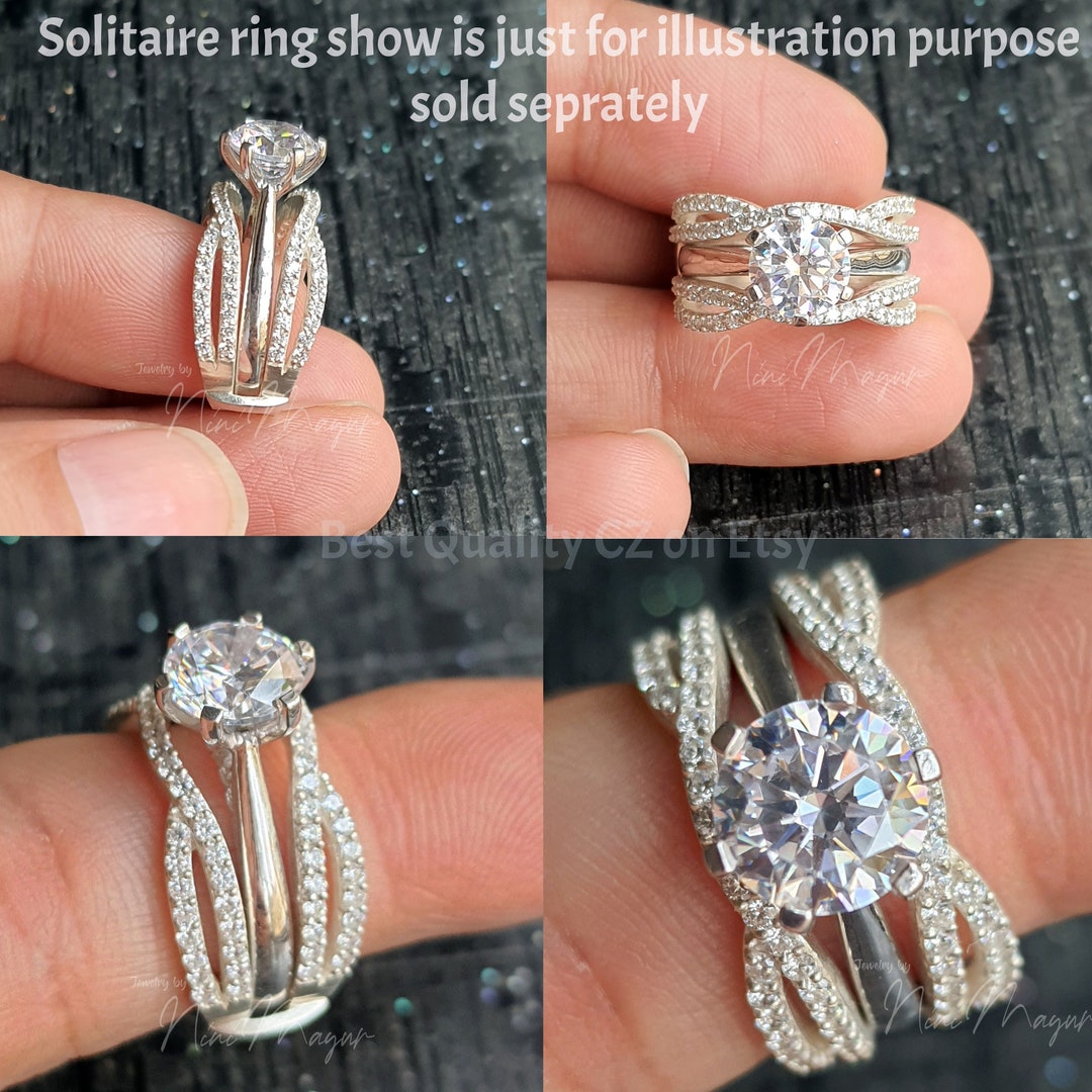 0.70ct Ring Guard, Enhancer Ring, Jacket for Ring, Wrap Ring, 925 ...