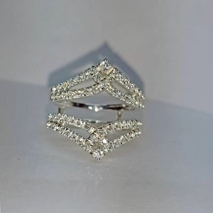 0.85Ct High Quality Ring Enhancer, Jacket for Ring, Ring Guard, Ring Jacket, wrap ring, 925 Sterling Silver, 14Kt Gold finish , Anniversary