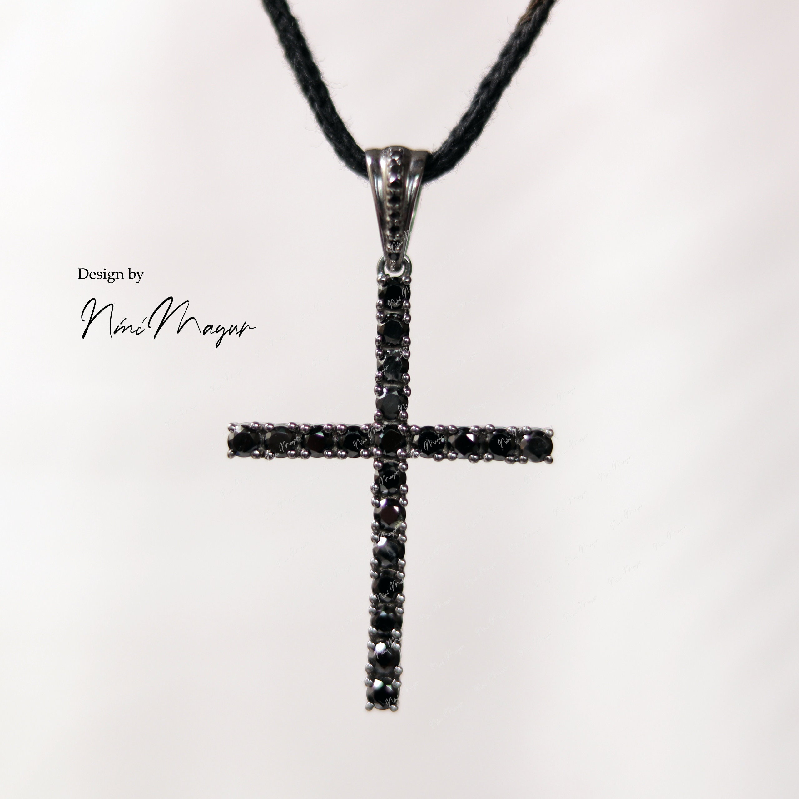 Men's pendant A Way to Love black diamonds