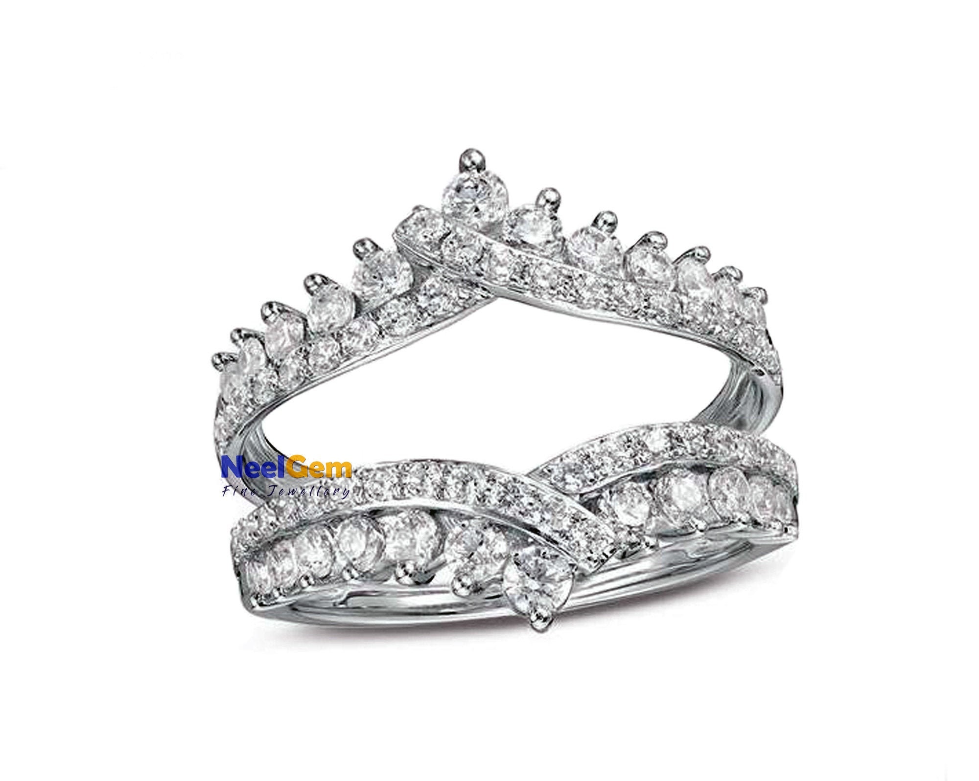 High Quality 14kt Solid Gold Moissanite / CZ Ring Enhancer and Etsy