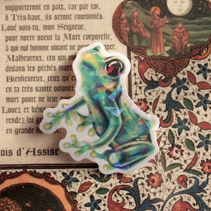 Stickers holographique vinyl Grenouille