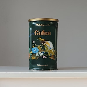 Cofea Tropica Coffee Tin From West Germany, Alte Blechdose Caffe Tropica, Vintage Collectible Coffee Tin From 1984, Retro Coffee Can Germany
