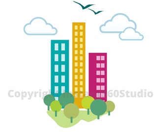 Green City / Child Care / Daycare Clip Art / Preschool Logo / Logo templates / Download and Use Now