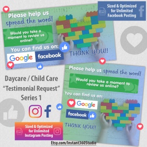 Facebook / Twitter / Instagram 向け保護者の声リクエストグラフィック - チャイルドケアとデイケアのマーケティンググラフィックデザイン