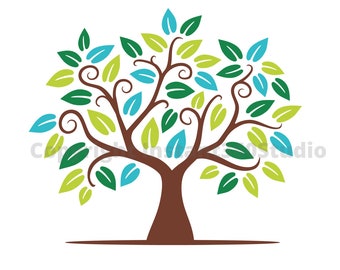 Whimsical Tree / Child Care / Daycare Clip Art / Preschool Logo / Logo templates / Download and Use Now