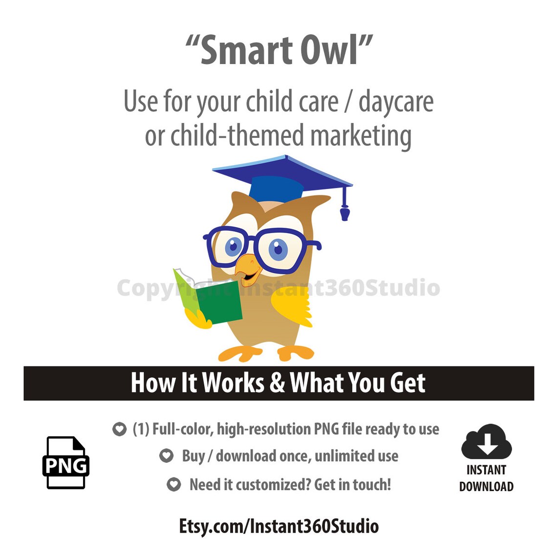 Smart Owl / Child Care / Daycare Clip Art / Preschool Logo / Logo ...
