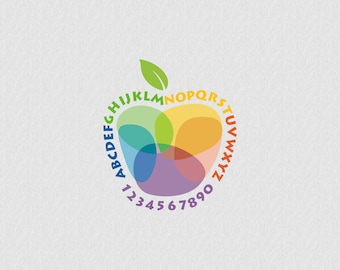 Alphabet Apple / Child Care / Daycare Clip Art / Preschool Logo / Logo templates / Download and Use Now