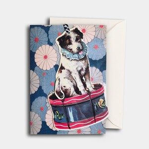 Zauberhafte Vintage Karte mit Hund