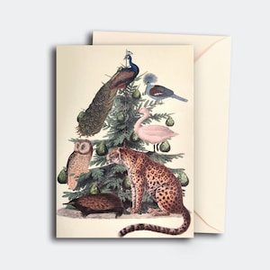 Vintage Weihnachtskarte mit Wildtieren2