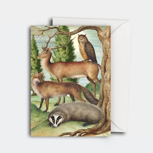Vintage Karte mit Waldtieren