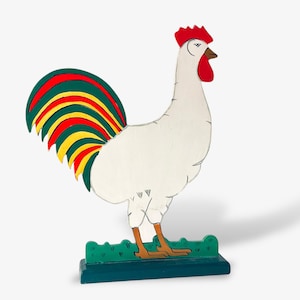 80s IKEA vintage wooden rooster by Knut and Marianne Hagberg
