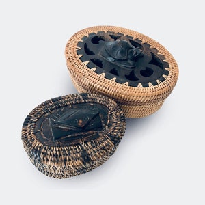 Set di lattine vintage Bamboo Tiki del 1970 circa