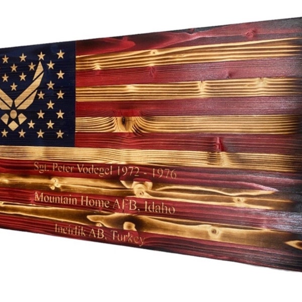 Air force wood American flag, wood American flag, Air force sign, Air force retirement gift