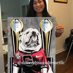 Georgia Bulldogs National Championship drawing, Uga mascot, Georgia Bulldogs football