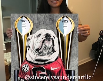 Georgia Bulldogs National Championship drawing, Uga mascot, Georgia  Bulldogs football
